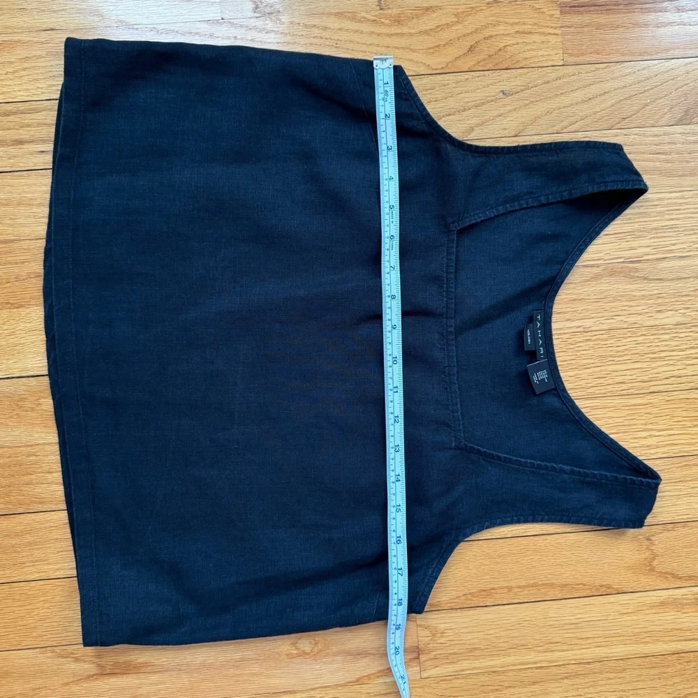 Tahari Black Linen Tank Top Women's Size M - Picture 5 of 7